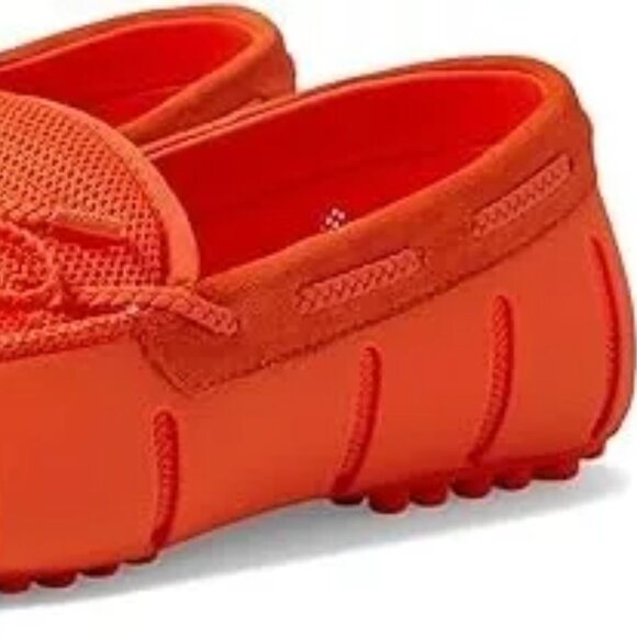 New Swims Men 15 Braided Lace Lux Orange Driver Loafers Shoes Breathable Mesh - Picture 4 of 9